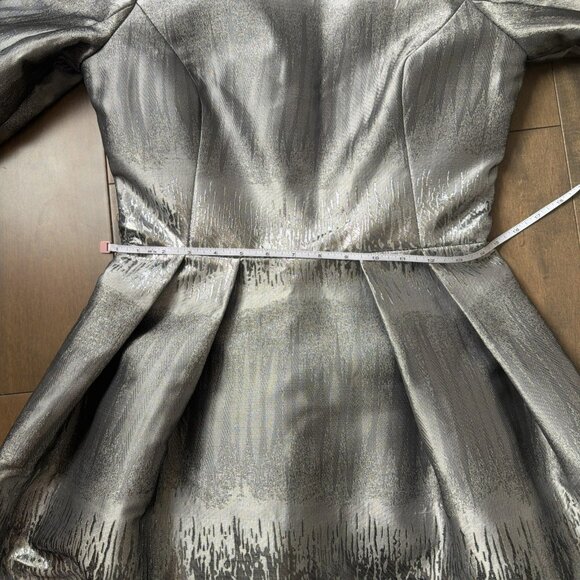 Raquel Couture Women's Size 4 Silver Metallic Dress Knee Length - Picture 4 of 6